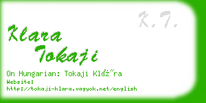 klara tokaji business card